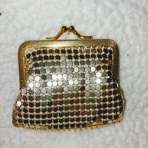 Gold mesh change purse